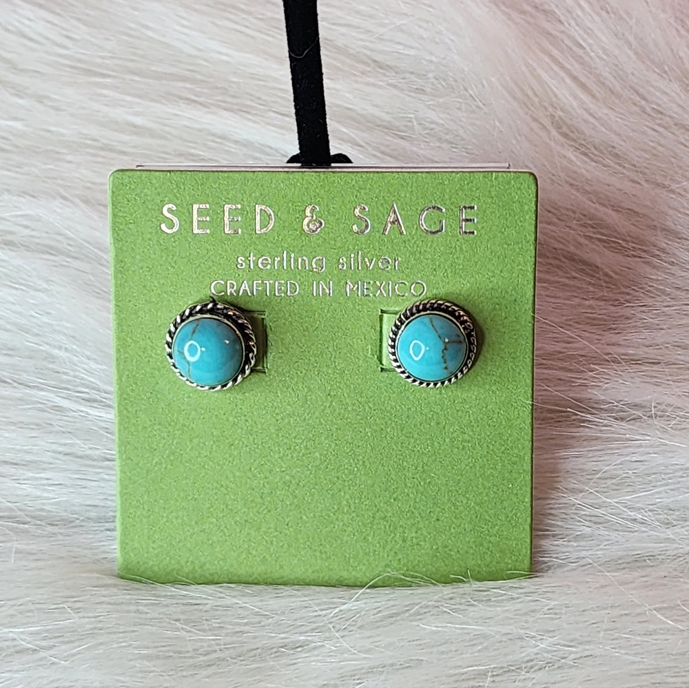 Seed & Sage Sterling Silver Turquoise Stud Earrings
